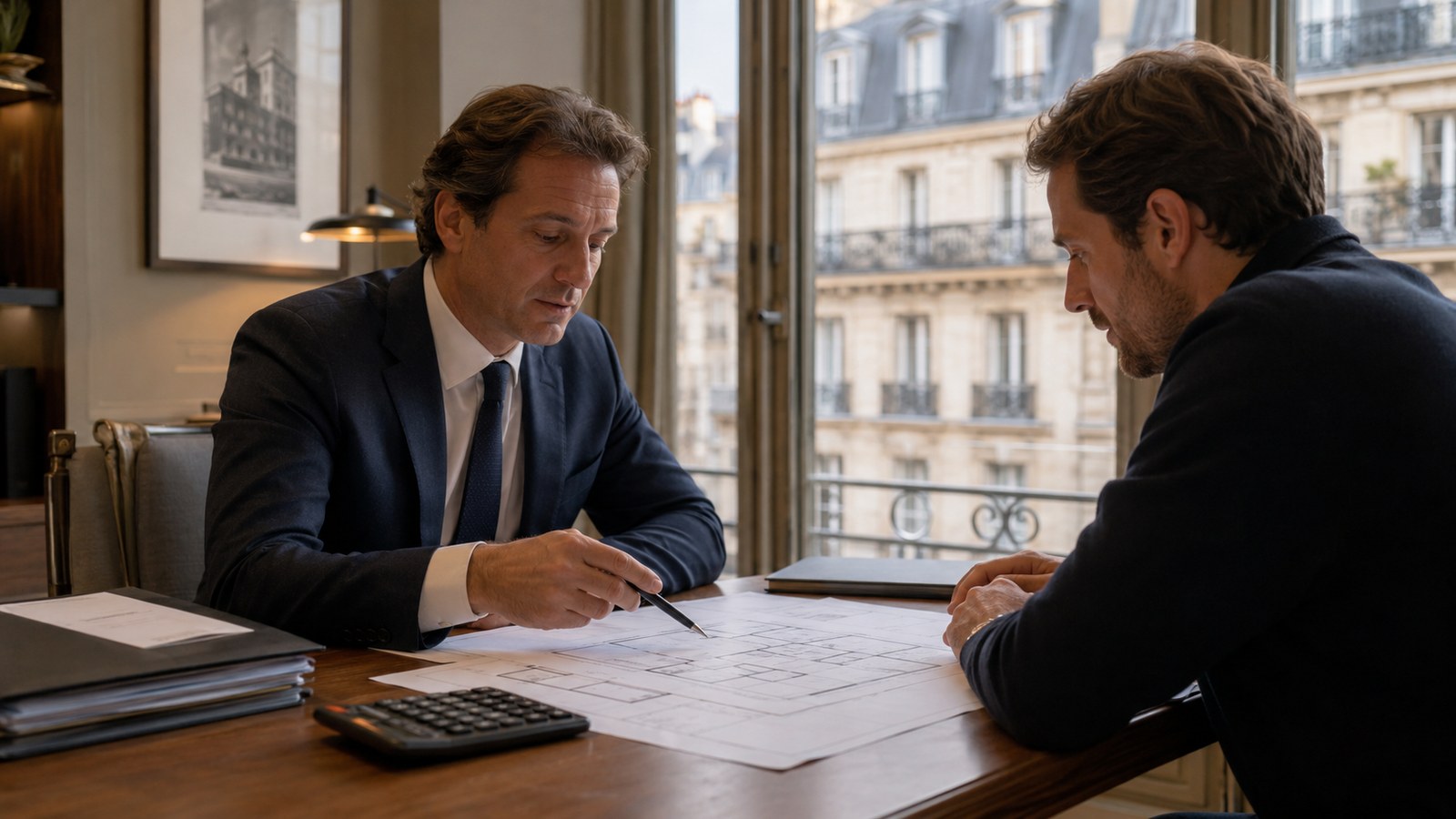 Conseiller en investissement immobilier LMNP et propriétaire bailleur révisant les conditions fiscales