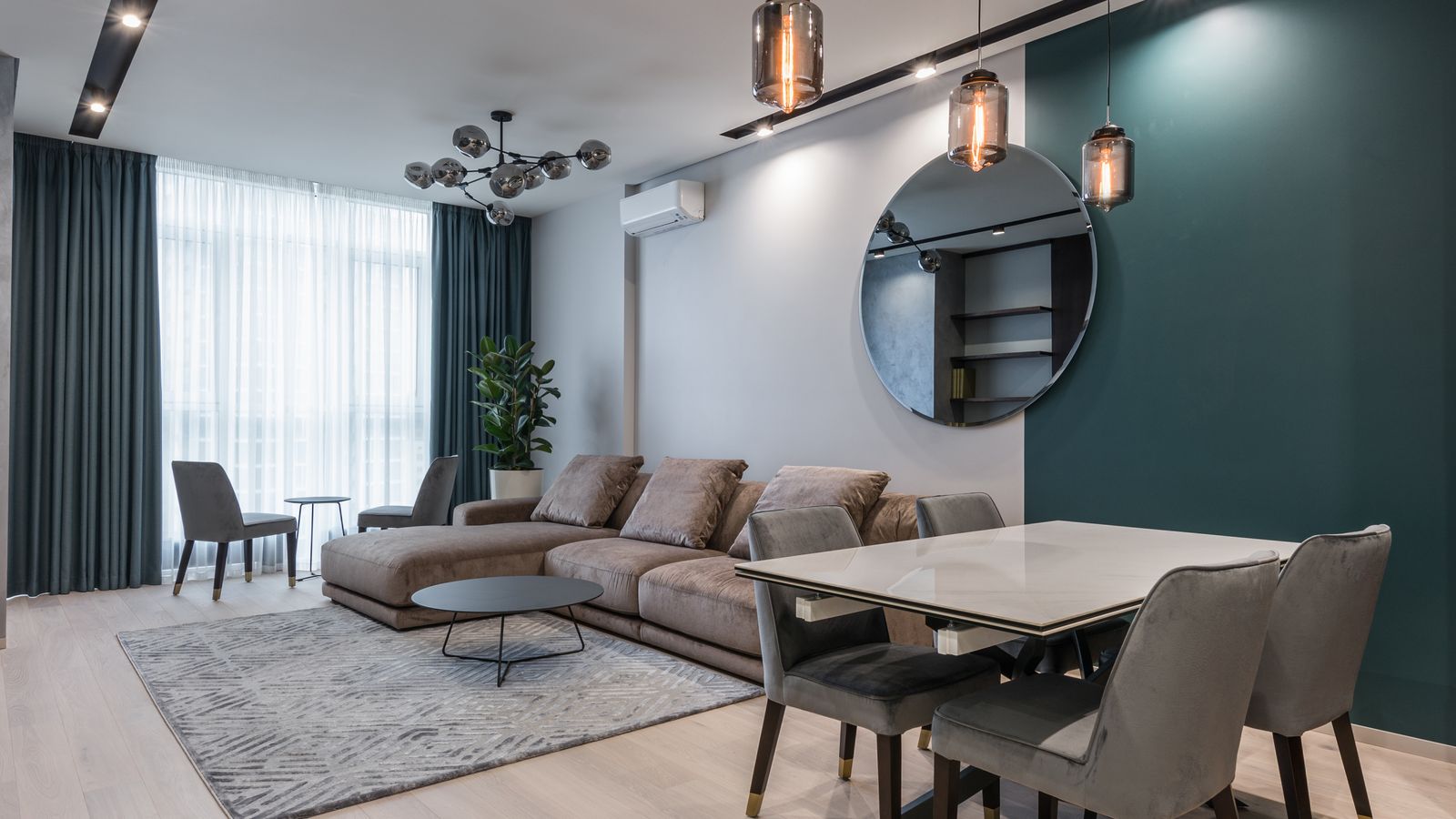 Salon d'un appartement meublé de tourisme moderne
